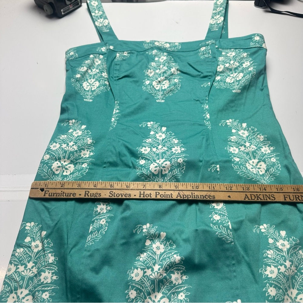 Classic 2000s Jones New York Cotton SundressTeal Floral CottagecoreSummer Garden - Picture 9 of 13